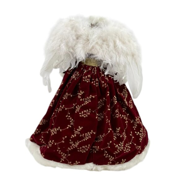 Grandeur Noel Celestial Fabric Angel 16" Tree Topper Porcelain Hand Painted Face - Picture 6 of 10